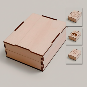 Caja Joyero de Terciado con Tapa